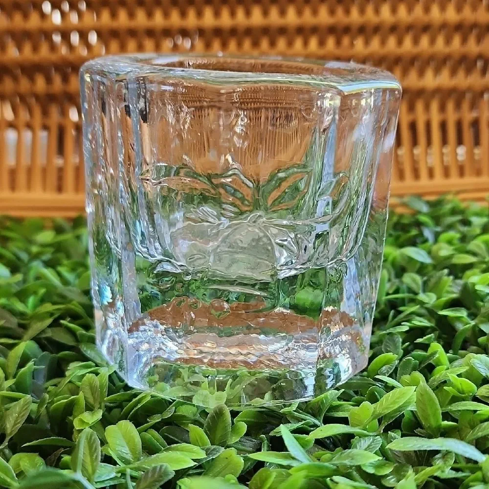 Vintage Mikasa Crystal Holiday Candleholder With Embossed Bells